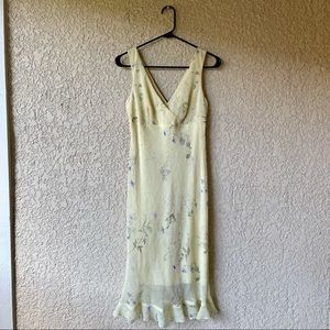 SALE ❤️‍🔥 Rare Vintage 90’s Slinky Yellow Floral Dress